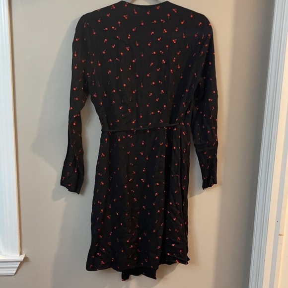 Rails Lola Metallic Cherries Long Sleeve Wrap Dress XS - Picture 9 of 9